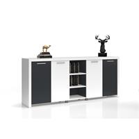Deman Ofis Vero Dolap Beyaz/Siyah 210x40x84 
