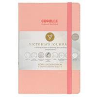 Victorias Journals 5502 Copelle Gold Bujo Defter 14 x 20 cm 57 Gr. Krem 152 Yaprak Pembe Noktalı