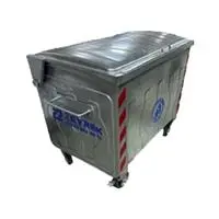 Zeyrek Orijinal Galvaniz Metal Çöp Konteyneri Damper Kapaklı 770 Lt